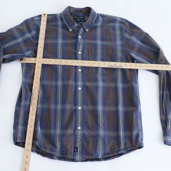 Vintage 90S Abercrombie And Finch Navy And Green Muscle Button Down  Dress Shirt - Picture 3 of 9